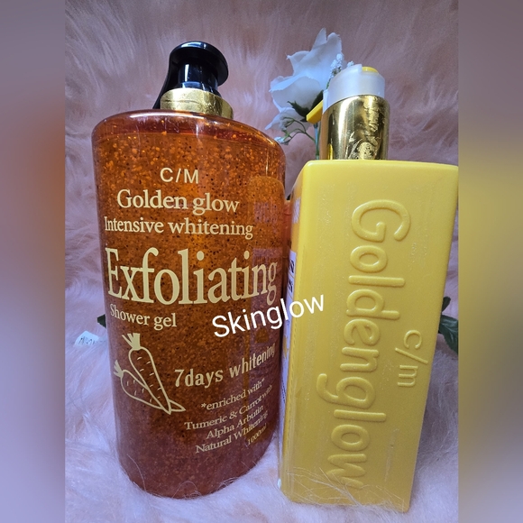 Golden Glow Half Cast Body Milk 500ml Lotion + 1000ml exfoliating shower… - Picture 3 of 3